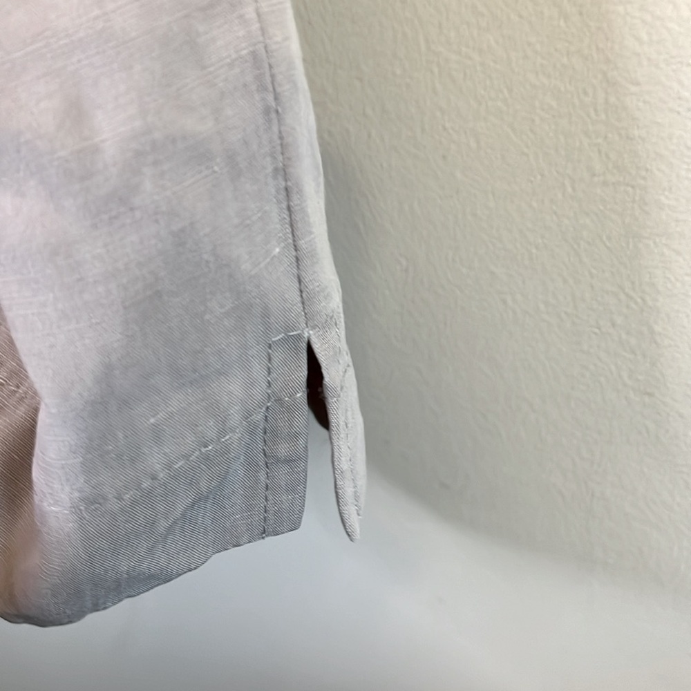 LINEN Lyocell Trousers EUR 44 by Laura Lebek Neutral Grey Crop Wide Leg - Picture 5 of 5